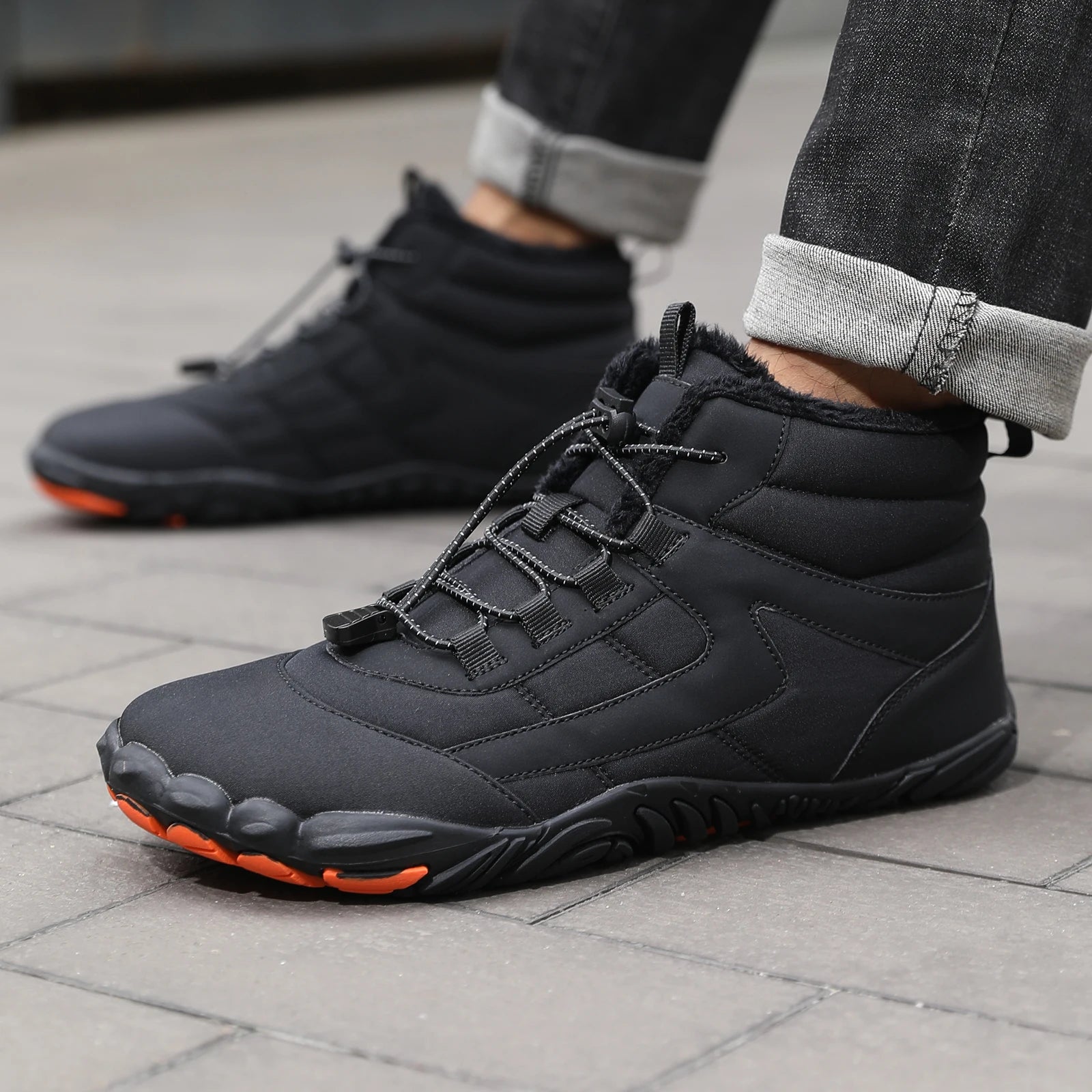 Barefoot Wide Toe Winter Hiking Boots – Men’s Waterproof Sneakers